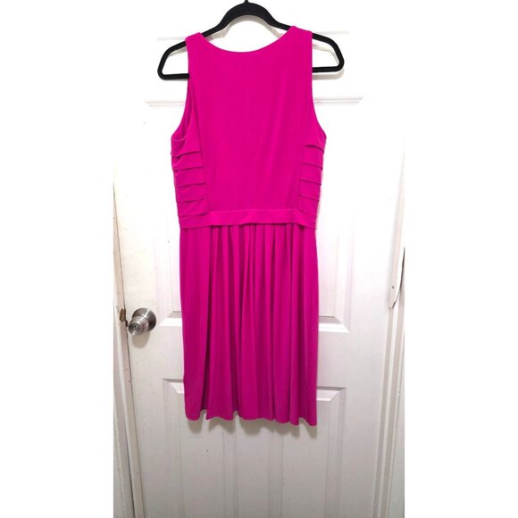 Ralph Lauren Women's Cocktail Sleeveless Fuchsia Pleated A-Line Dress Size 10 - Picture 3 of 8